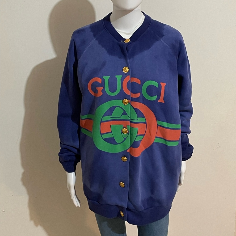 Gucci Runway Oversized Button Down Tie Dye Sweater.